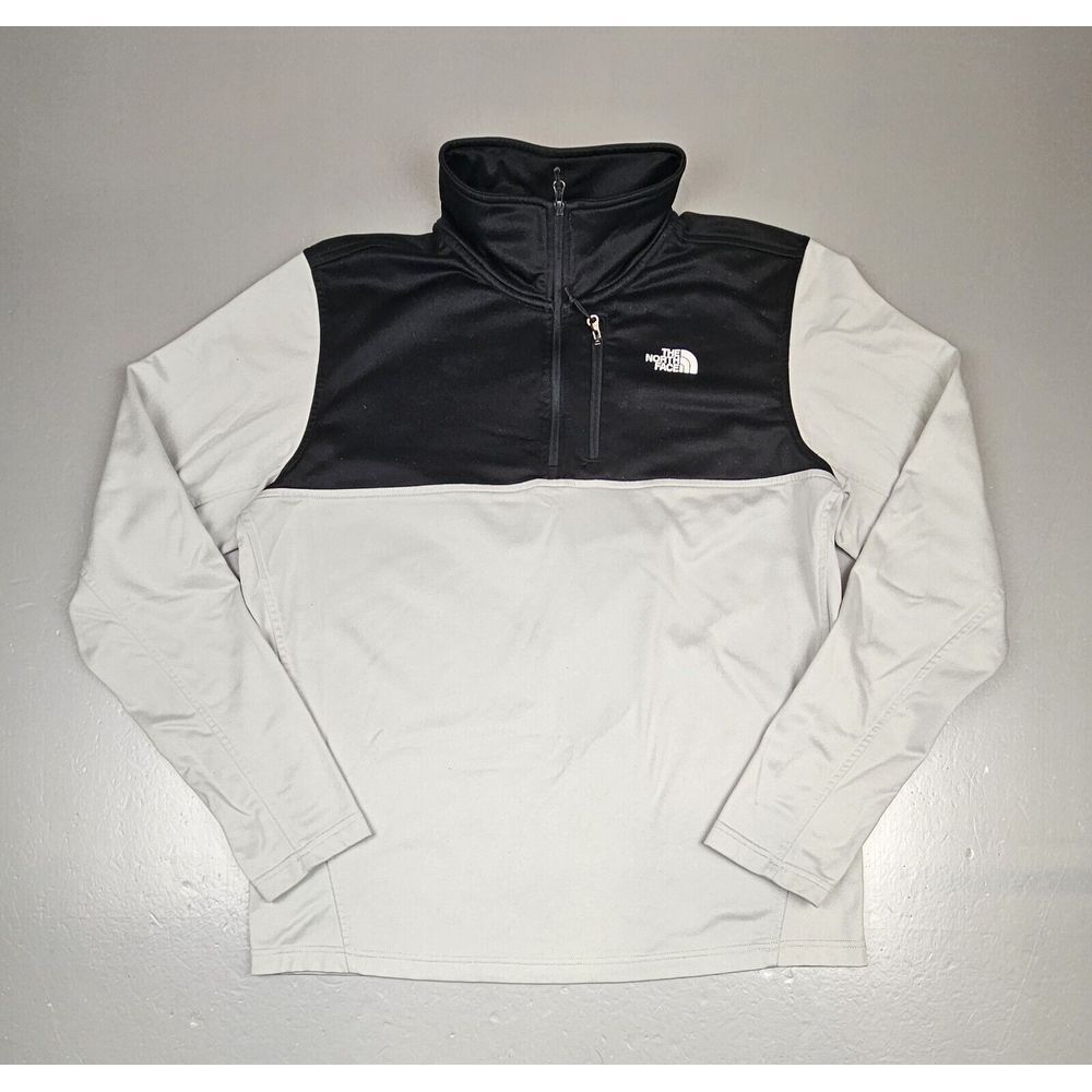 The North Face Men's Black and White Zip Up Sweater
